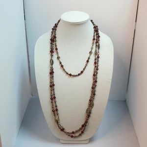 Red and Gold Single Strand Necklace and Bracelet